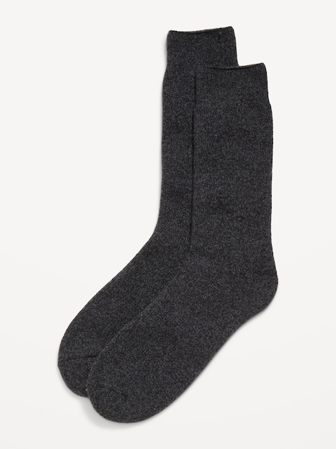 Cozy-Lined Crew Socks for Men - Black Jack