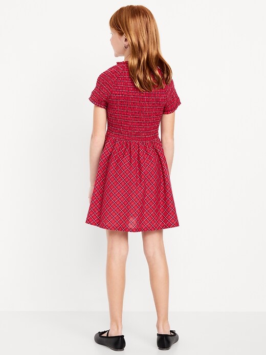 Image number 2 showing, Short-Sleeve Fit and Flare Smocked Bow Dress for Girls