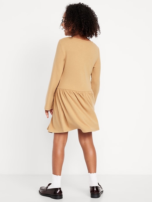 Image number 2 showing, Long-Sleeve Button-Front Fit and Flare Dress for Girls