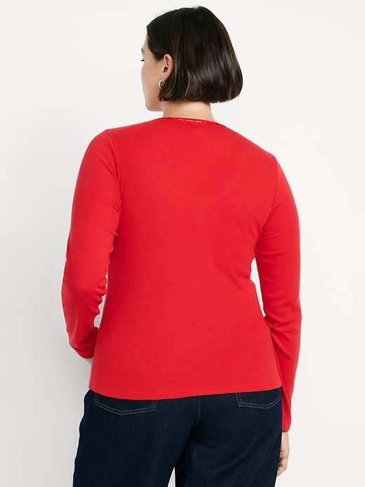 Image number 6 showing, Scoop-Neck Long-Sleeve Ribbed Top