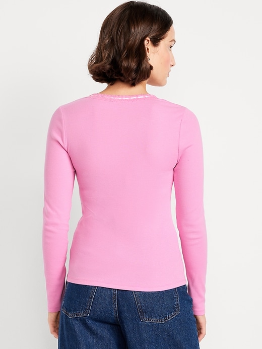 Image number 2 showing, Scoop-Neck Long-Sleeve Ribbed Top
