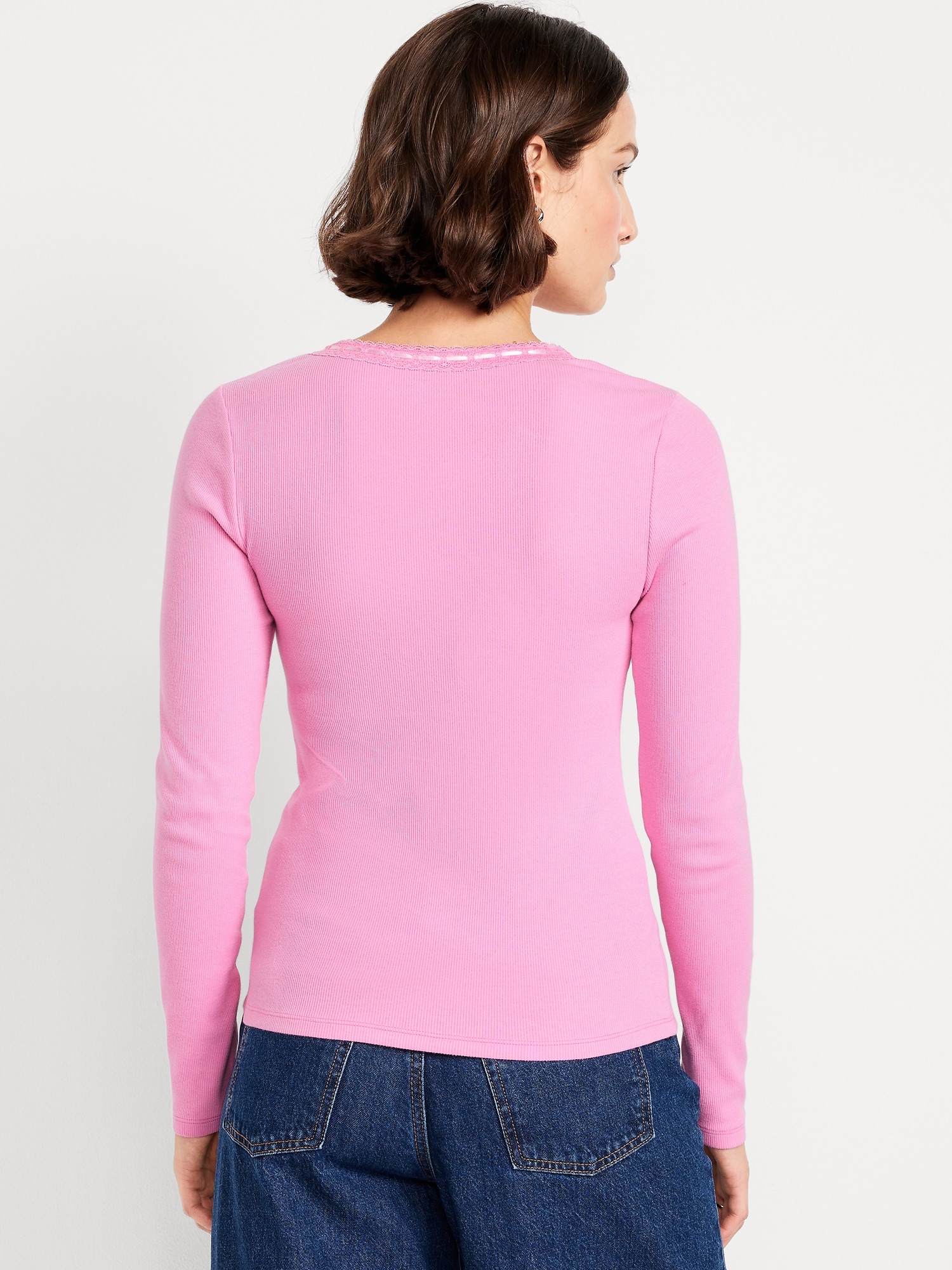 Scoop-Neck Long-Sleeve Ribbed Top