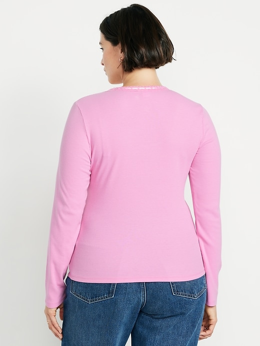 Image number 6 showing, Scoop-Neck Long-Sleeve Ribbed Top