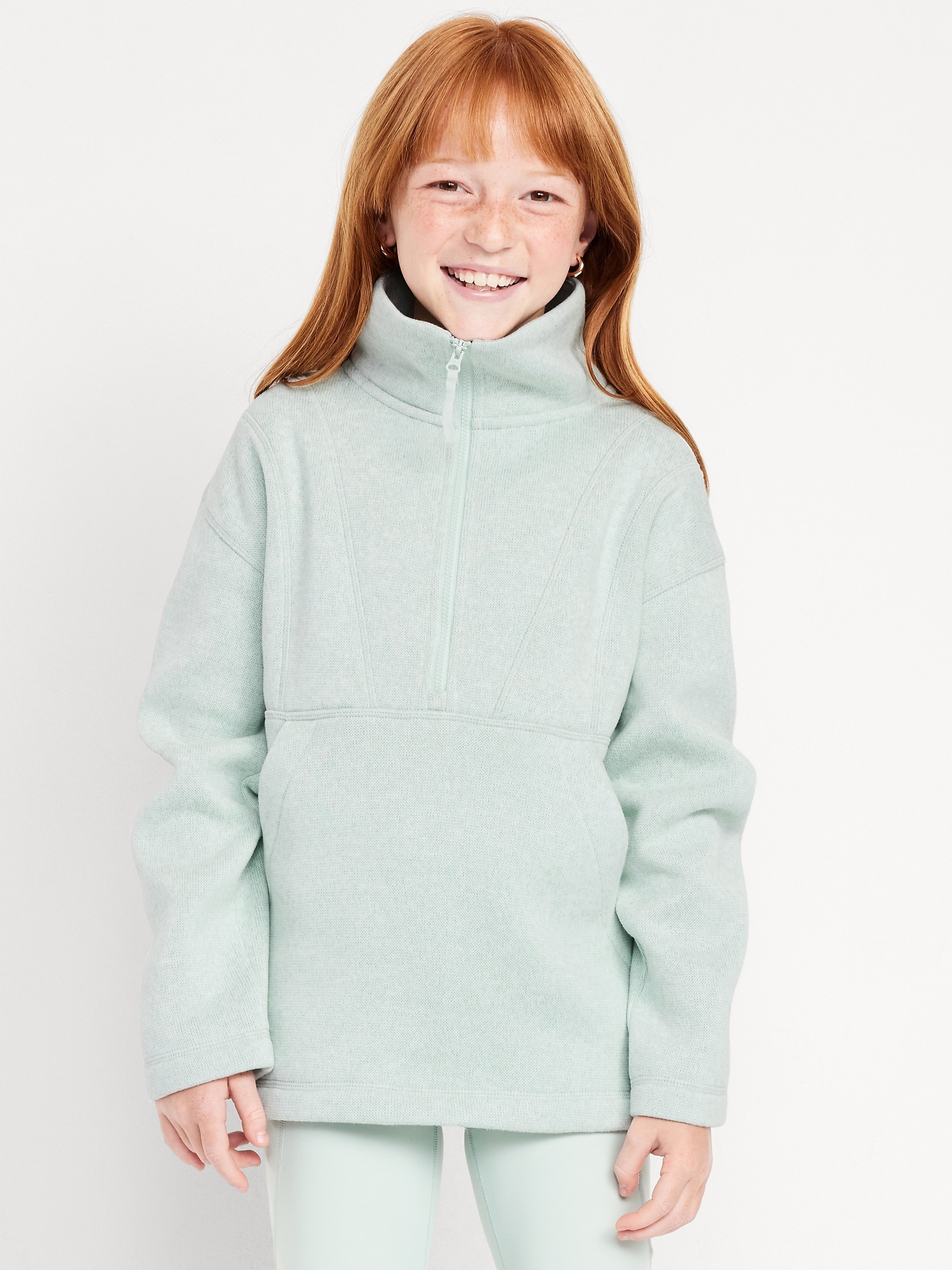 Sweater-Fleece Quarter-Zip Tunic for Girls