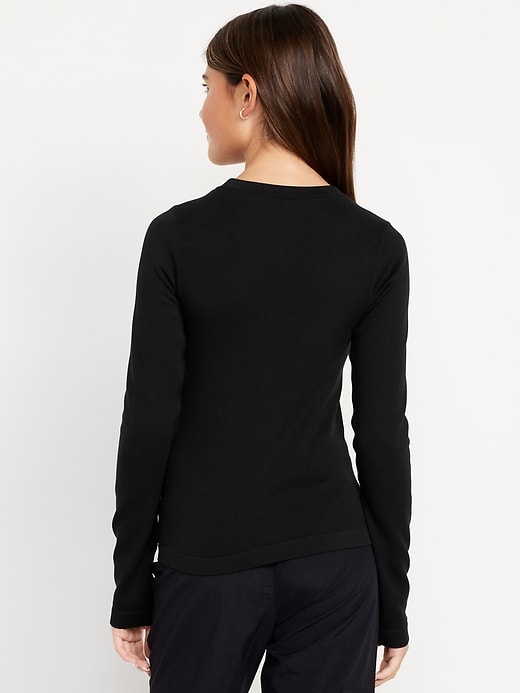 Image number 2 showing, Fitted Seamless Long-Sleeve Ribbed Performance Top for Girls