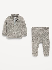 Image number 2 showing, Sweater-Fleece Half-Zip and Pants Set for Baby