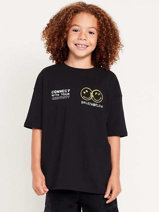 Image number 1 showing, Smiley World™ Oversized Graphic T-Shirt for Boys