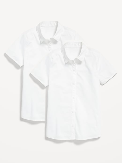 Image number 1 showing, School Uniform Short-Sleeve Poplin Shirt 2-Pack for Girls