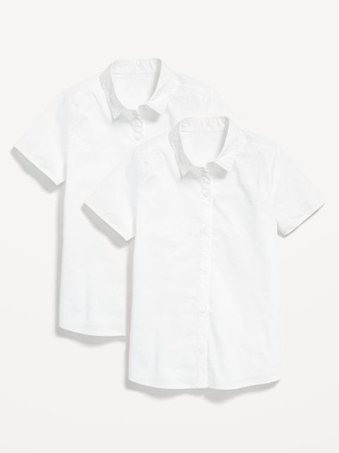 School Uniform Short-Sleeve Poplin Shirt 2-Pack for Girls