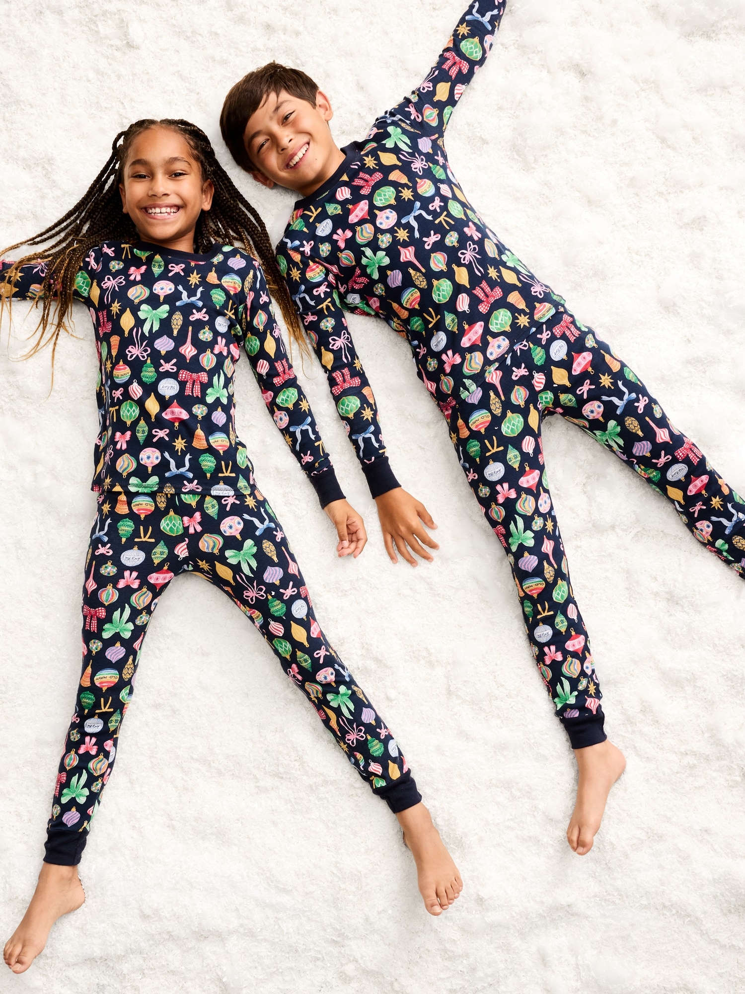 Gender-Neutral Snug-Fit Graphic Pajama Set for Kids