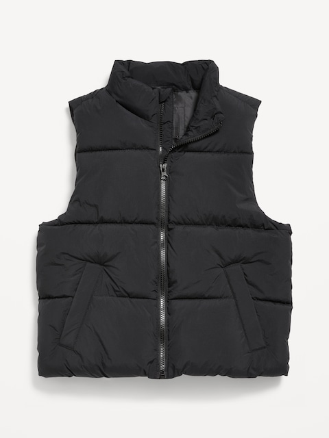 Water-Resistant Quilted Puffer Vest for Boys - Black Jack