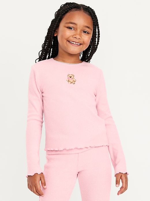 Image number 1 showing, CozePlush Long-Sleeve Graphic T-Shirt for Girls