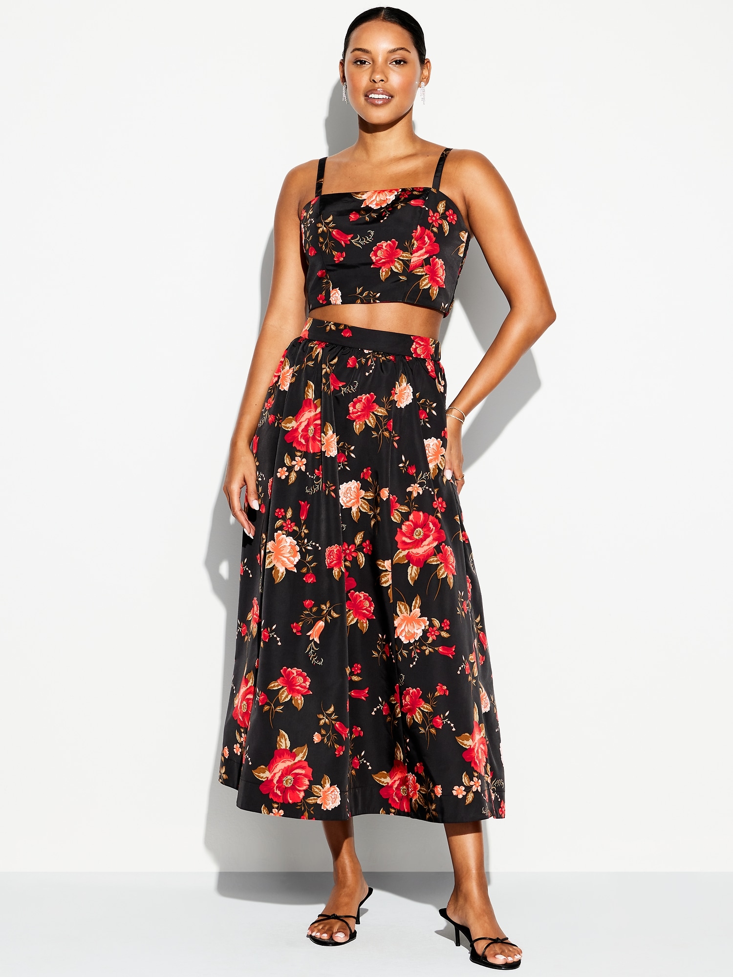 The Occasion by Old Navy High-Waisted Taffeta Midi Skirt