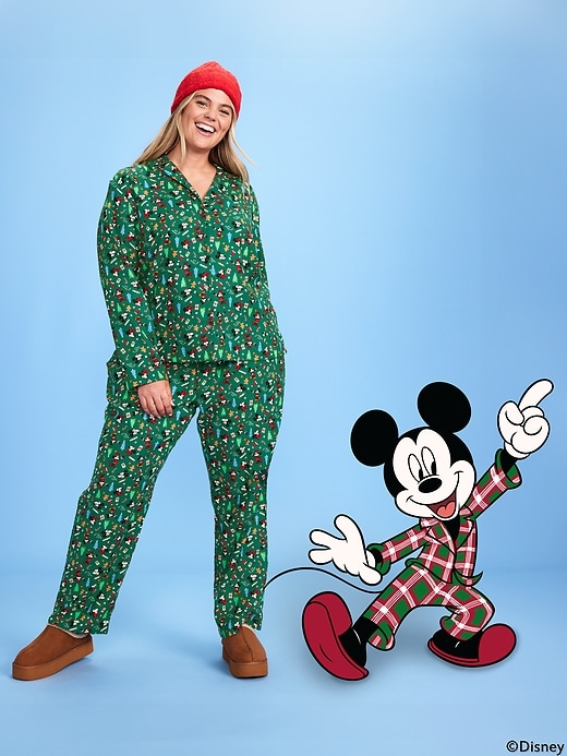 Image number 7 showing, Old Navy x Disney Mickey Mouse & Friends Printed Flannel Pajama Set for Women