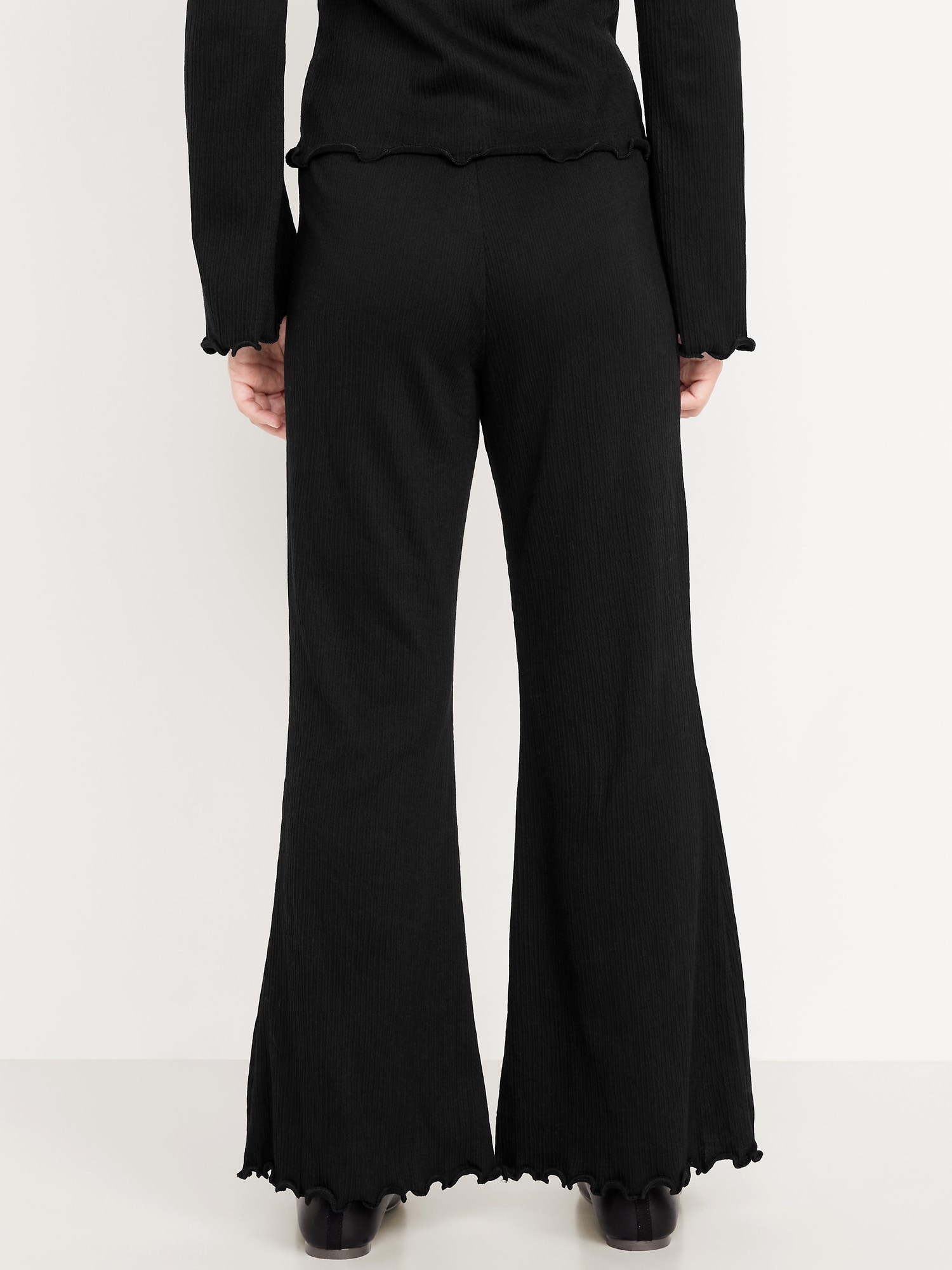 Textured Knit Flare Leggings for Girls