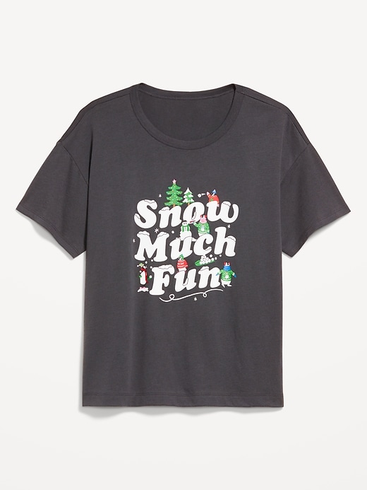 Image number 3 showing, Holiday-Graphic Crew-Neck T-Shirt for Women