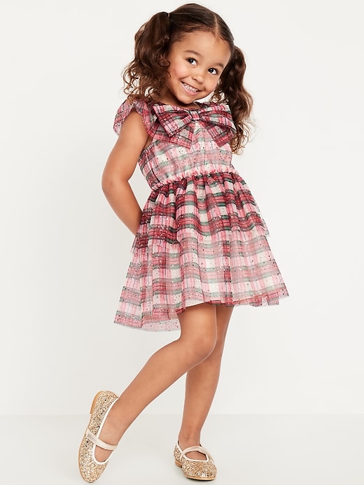 Image number 1 showing, Flutter-Sleeve Tulle Tiered Dress for Toddler Girls