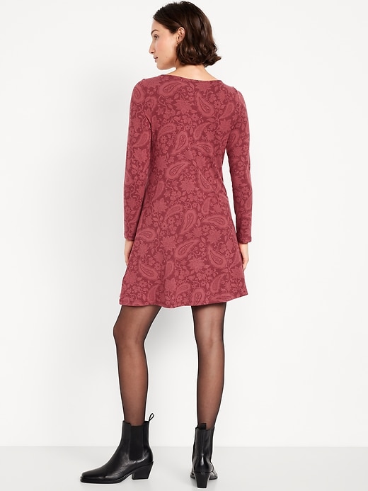 Image number 2 showing, Long-Sleeve Mini Swing Dress