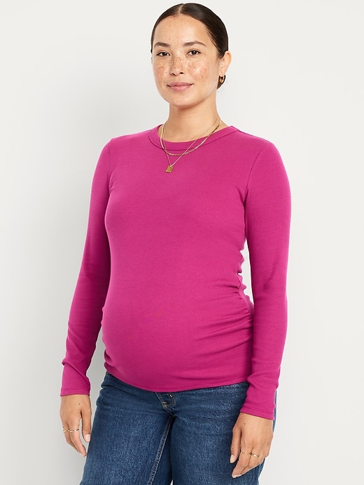 Image number 1 showing, Maternity Snug Crew-Neck T-Shirt
