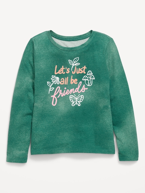 Long-Sleeve Graphic T-Shirt for Girls - Silver Fern