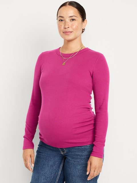 Maternity Snug Crew-Neck T-Shirt - Magenta Lacquer