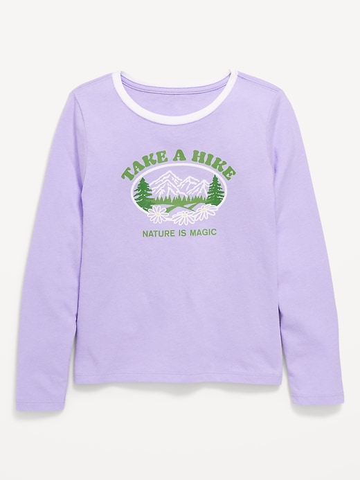 Image number 1 showing, Long-Sleeve Graphic T-Shirt for Girls