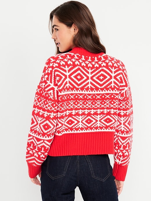 Image number 2 showing, SoSoft Mock-Neck Fair Isle Sweater