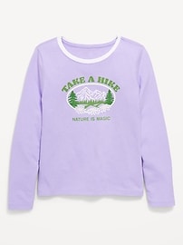 Image number 1 showing, Long-Sleeve Graphic T-Shirt for Girls