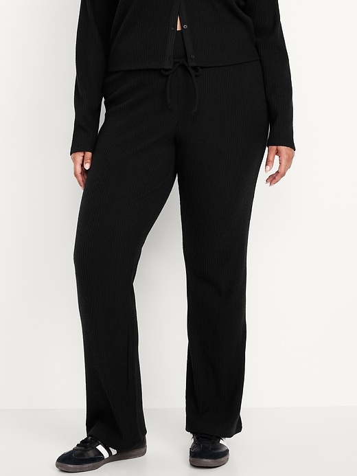 Image number 7 showing, Extra High Waisted Sweater Ribbed Flare Pant