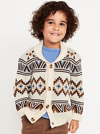 Image number 1 showing, Oversized Shawl Collar Sweater for Toddler Boys