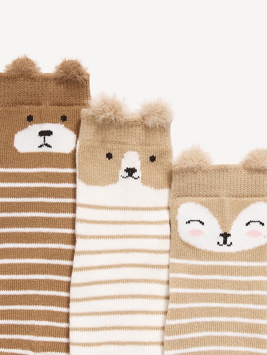 Image number 2 showing, Critter Crew Socks 3-Pack for Toddler & Baby