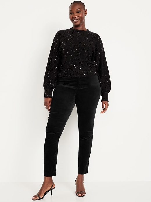 Image number 6 showing, High-Waisted Velvet Pixie Skinny Ankle Pants