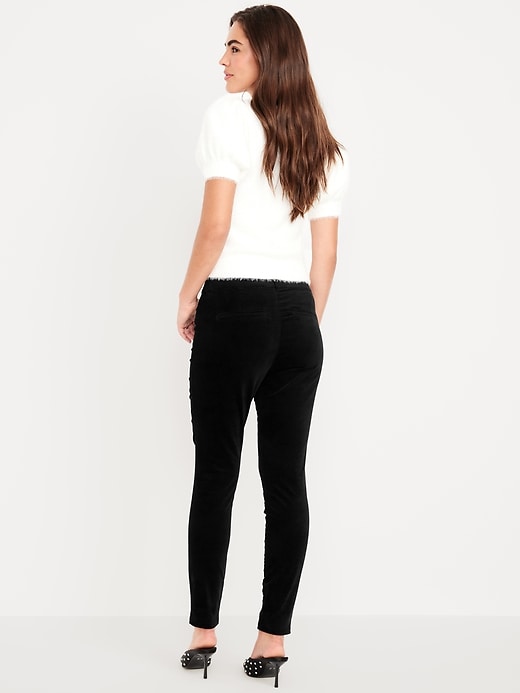 Image number 3 showing, High-Waisted Velvet Pixie Skinny Ankle Pants