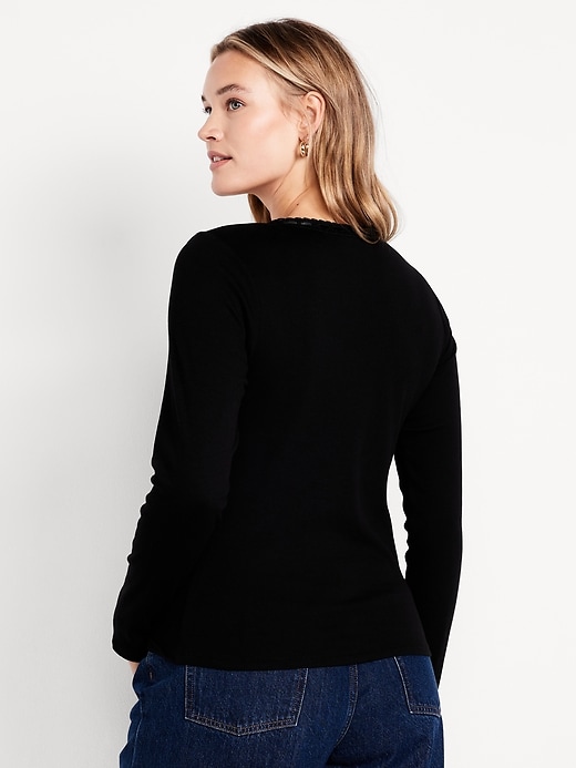 Image number 6 showing, Scoop-Neck Long-Sleeve Ribbed Top