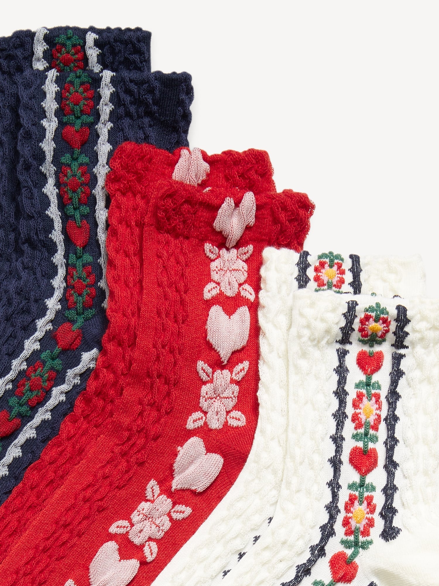 Novelty Quarter Crew Socks 3-Pack for Women