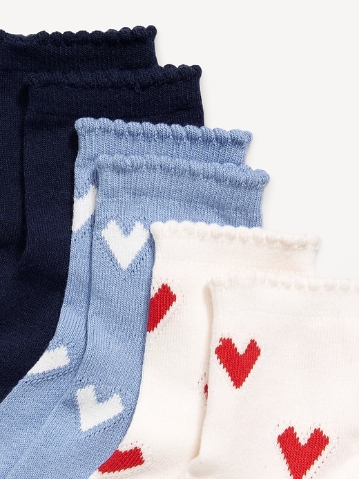 Image number 2 showing, Novelty Quarter Crew Socks 3-Pack for Women