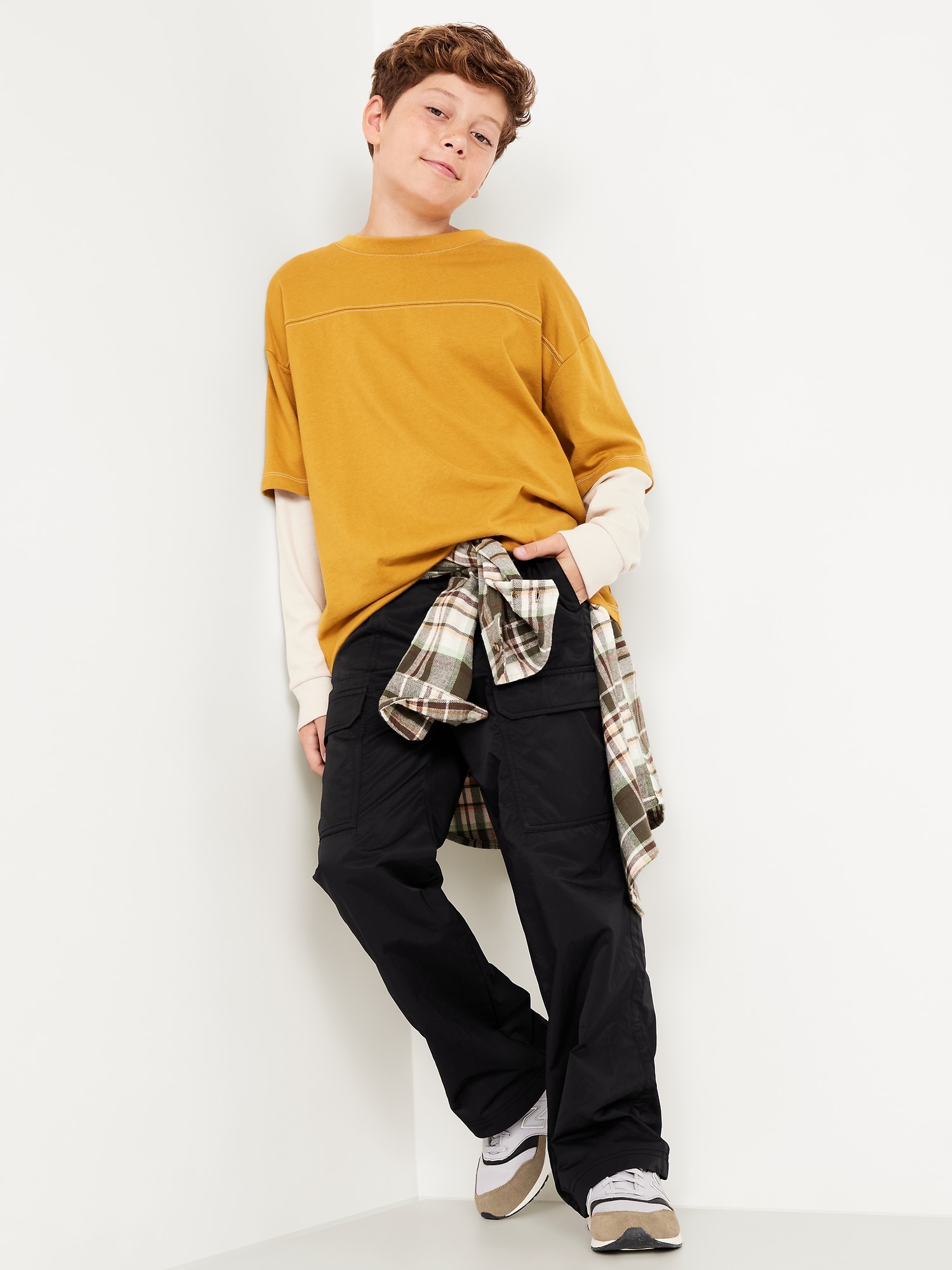 Image number 3 showing, Super Baggy Belted Pull-On Cargo Pants for Boys