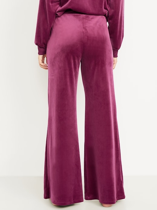 Image number 2 showing, High-Waisted Velour Flare Lounge Pants