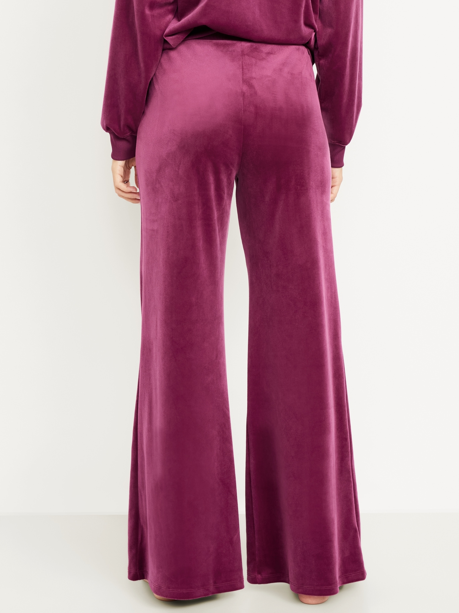 High-Waisted Velour Flare Lounge Pants