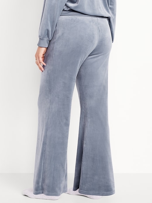 Image number 6 showing, High-Waisted Velour Flare Lounge Pants