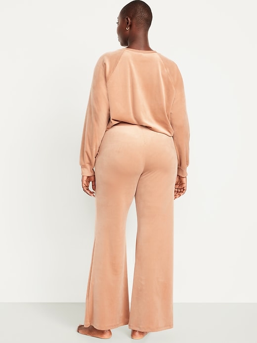 Image number 6 showing, High-Waisted Velour Flare Lounge Pants