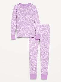 Image number 1 showing, Printed Snug-Fit Graphic Pajama Set for Girls