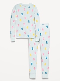 Image number 1 showing, Printed Snug-Fit Graphic Pajama Set for Girls