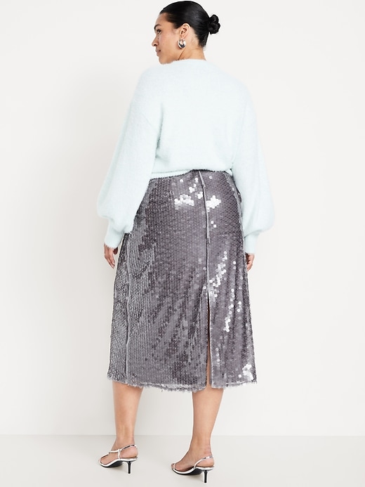 Image number 9 showing, High-Waisted Sequin Midi Pencil Skirt