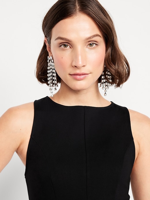 Image number 5 showing, Sleeveless Ponte-Knit Mini Swing Dress