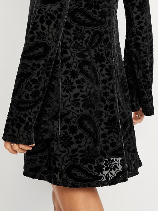 Image number 4 showing, Long-Sleeve Velour Mini Dress
