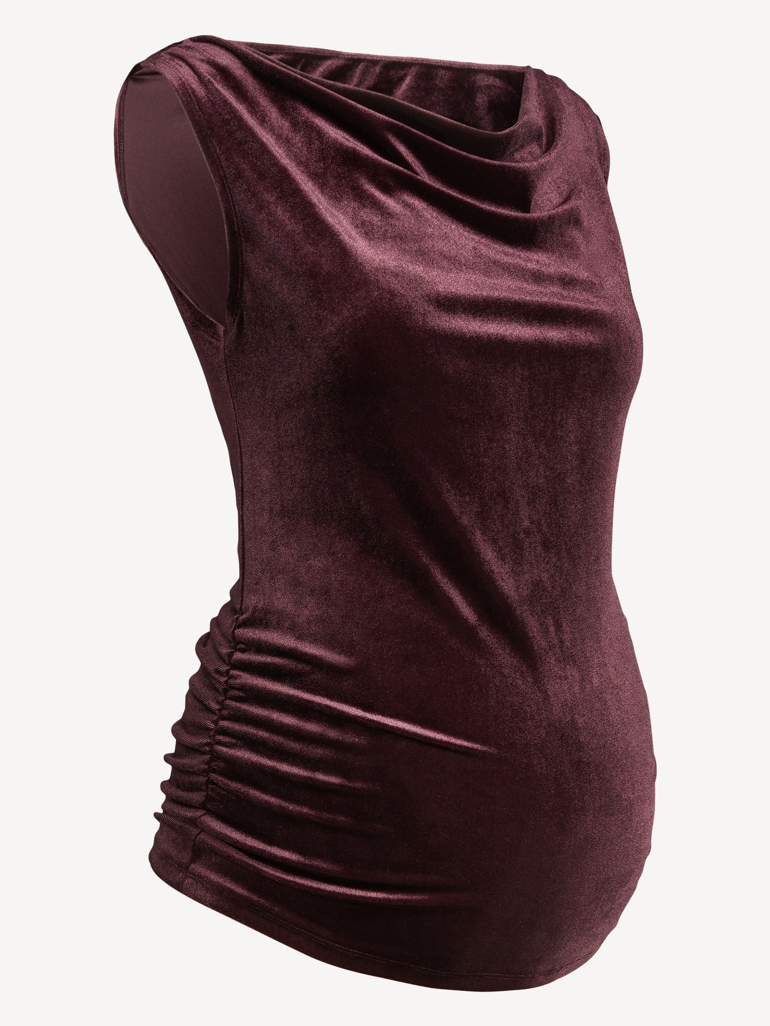 Maternity Velvet Asymmetrical Shoulder Top