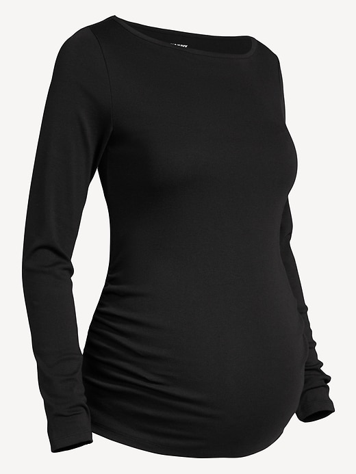Image number 2 showing, Maternity Long-Sleeve Boatneck T-Shirt