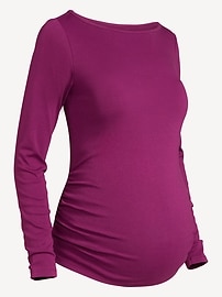 Image number 2 showing, Maternity Long-Sleeve Boatneck T-Shirt
