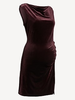 Maternity Asymmetrical Shoulder Mini Dress